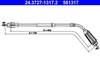 Тросик, cтояночный тормоз ATE 24.3727-1317.2 для VOLVO S80