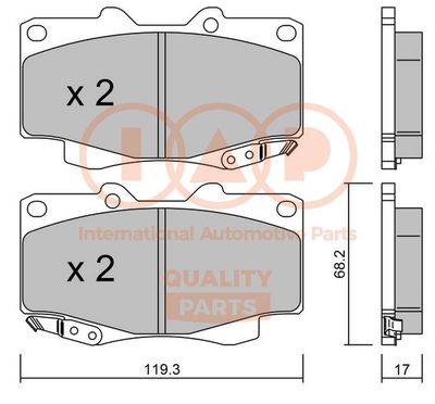 Комплект тормозных колодок, дисковый тормоз IAP QUALITY PARTS 704-17161P для TOYOTA HILUX