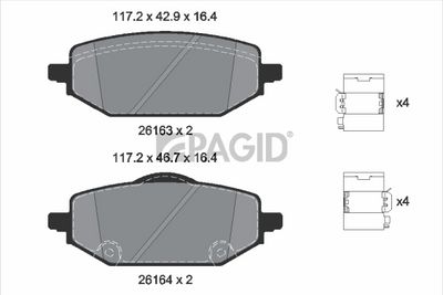 комплект спирачно феродо, дискови спирачки PAGID T4651N