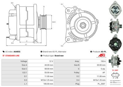 GENERATOR / ALTERNATOR AS-PL A6485S 4