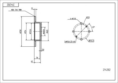 HART 214 282 Гальмівні диски  для NISSAN (Ниссан)