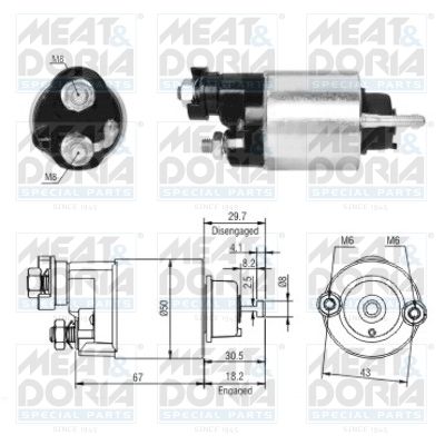 Solenoid, startmotor MEAT & DORIA 46149