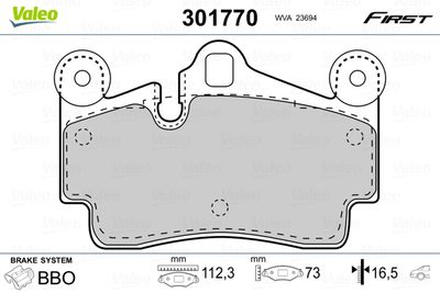 Brake Pad Set, disc brake 301770