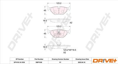 BREMSBELAGSATZ SCHEIBENBREMSE DR!VE+ DP1010101038 2