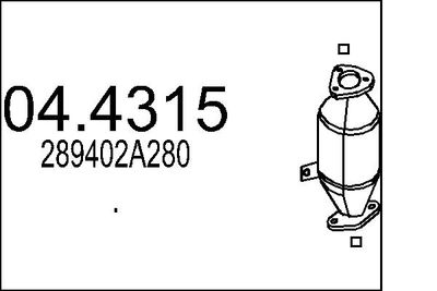 Катализатор MTS 04.4315 для HYUNDAI MATRIX