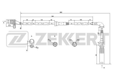 SE6068 ZEKKERT Датчик, частота вращения колеса