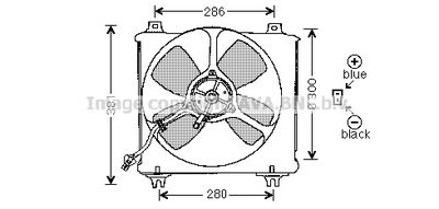 Вентилятор, охлаждение двигателя AVA QUALITY COOLING MZ7505 для MAZDA 121