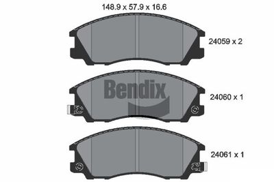 Комплект тормозных колодок, дисковый тормоз BENDIX Braking BPD2086 для LANDWIND (JMC) X6