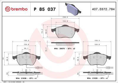 BREMBO Remblokkenset, schijfrem PRIME LINE (P 85 037)