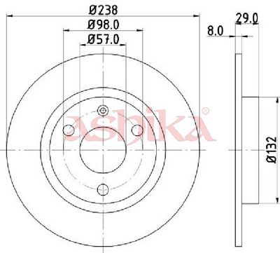 спирачен диск ASHIKA 60-00-0639C