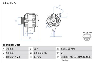 Alternator 0 986 044 671