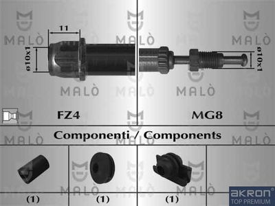 AKRON-MALÒ 80843 Тормозной шланг для RENAULT LAGUNA III (BT0/1) 2.0 dCi (BT0M, BT0N, BT0S, BT19, BT1F)