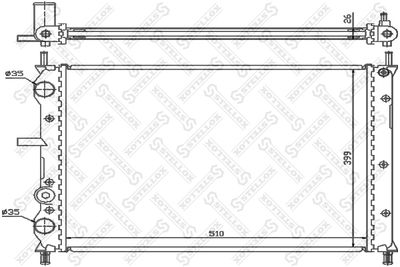 Радиатор, охлаждение двигателя STELLOX 10-25738-SX для FIAT BRAVA