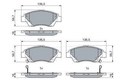 Brake Pad Set, disc brake 0 986 494 896