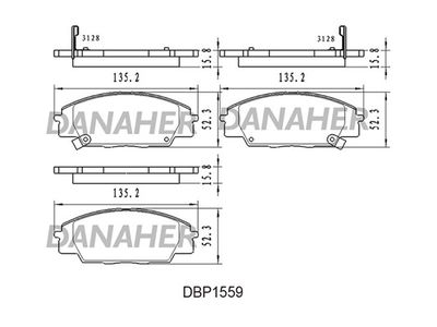 Комплект тормозных колодок, дисковый тормоз DANAHER DBP1559 для HONDA S2000