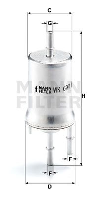 Топливный фильтр MANN-FILTER WK 69/1 для AUDI A2