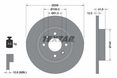 Тормозной диск TEXTAR 92175100 для LADA LARGUS