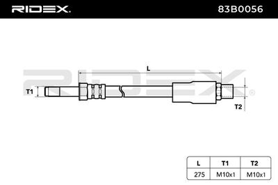 спирачен маркуч RIDEX 83B0056