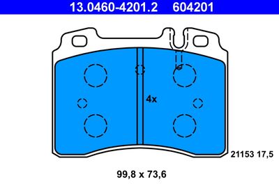 Brake Pad Set, disc brake 13.0460-4201.2