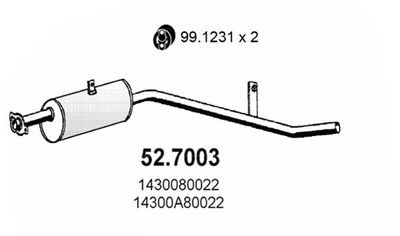 Глушитель выхлопных газов конечный ASSO 52.7003 для SUZUKI SJ410