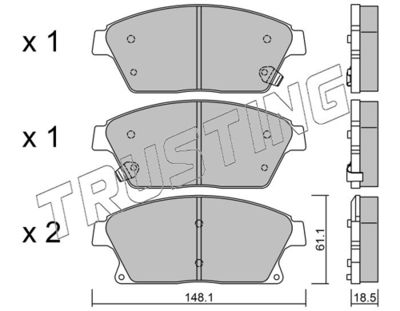 Zestaw klocków hamulcowych, hamulce tarczowe TRUSTING 856.0