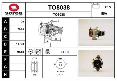 GENERATOR / ALTERNATOR SNRA TO8038