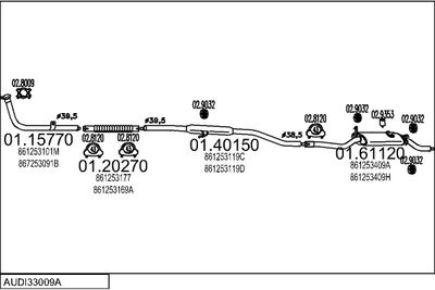 SISTEM DE ESAPAMENT MTS AUDI33009A001040