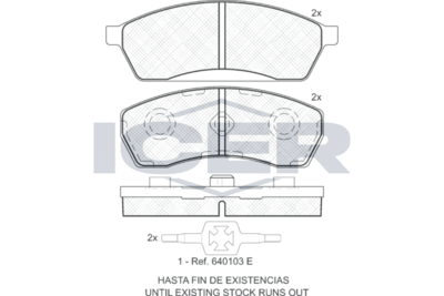 Комплект тормозных колодок, дисковый тормоз ICER 181292 для SUBARU VIVIO