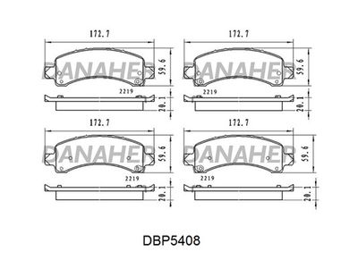 DANAHER DBP5408 Тормозные колодки и сигнализаторы  для CHEVROLET EXPRESS (Шевроле Еxпресс)