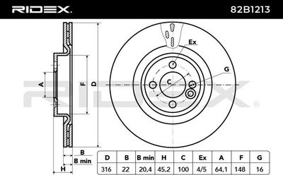 спирачен диск RIDEX 82B1213