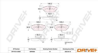 BREMSBELAGSATZ SCHEIBENBREMSE DR!VE+ DP1010100804 2
