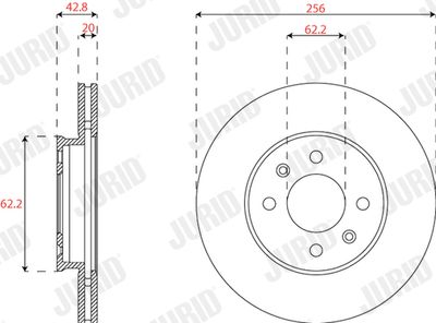 Тормозной диск JURID 563224JC для KIA PICANTO