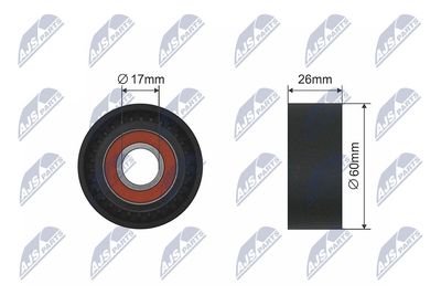 Rolka napinacza, pasek klinowy wielorowkowy NTY RNK-RE-006