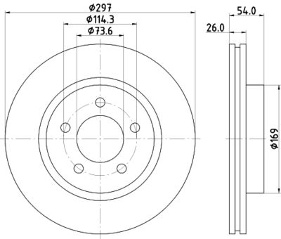 Тормозной диск HELLA 8DD 355 117-221 для CHRYSLER 300M