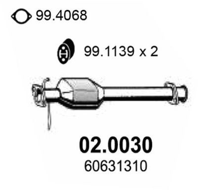 Катализатор ASSO 02.0030 для ALFA ROMEO 166