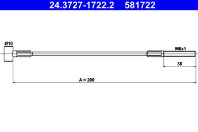 Тросик, cтояночный тормоз ATE 24.3727-1722.2 для NISSAN MICRA
