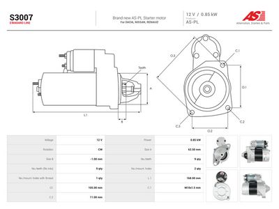 Starter AS-PL S3007