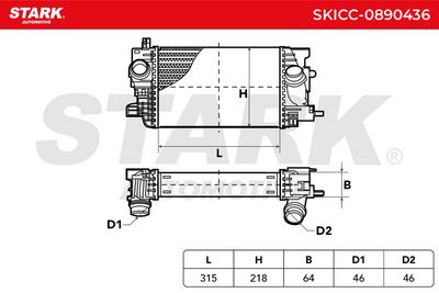 интеркулер (охладител за въздуха на турбината) STARK SKICC-0890436