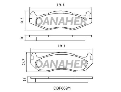 DANAHER DBP889/1 Тормозные колодки и сигнализаторы  для HUMMER  (Хаммер Хаммер)