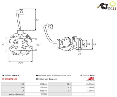 Vorschau Halter, Kohlebürsten Ansicht 2