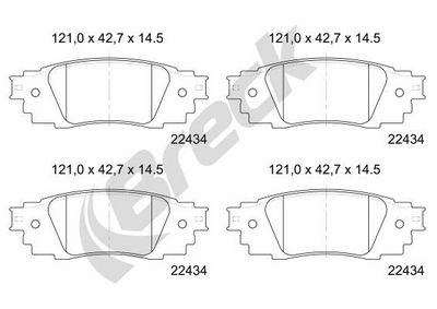 Jarrupala, levyjarru BRECK 22434 00 704 00 – TOYOTA, LEXUS