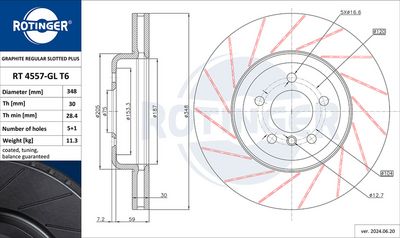 спирачен диск ROTINGER RT 4557-GL T6