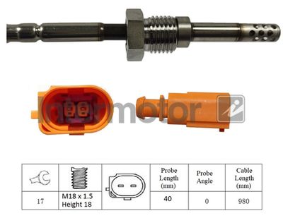 Sensor, exhaust gas temperature Intermotor 27053