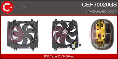 CASCO CEF70020GS Вентилятор системы охлаждения двигателя для CITROËN C1 (PM_, PN_) 1.4 HDi