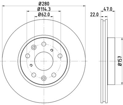 Тормозной диск MINTEX MDC1822 для FIAT SEDICI