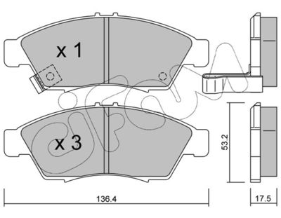 Комплект тормозных колодок, дисковый тормоз CIFAM 822-437-0 для SUZUKI LIANA