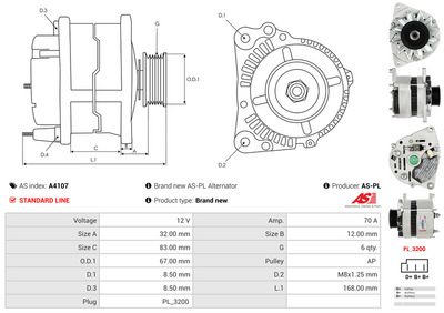GENERATOR / ALTERNATOR AS-PL A4107 4