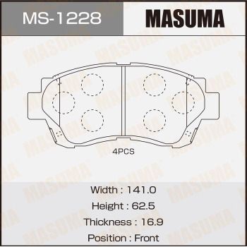 Комплект тормозных колодок MASUMA MS-1228 для TOYOTA AVALON