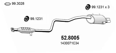 Средний / конечный глушитель ОГ ASSO 52.8005 для SUZUKI SWIFT