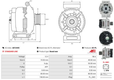 GENERATOR / ALTERNATOR AS-PL A01244S 4
